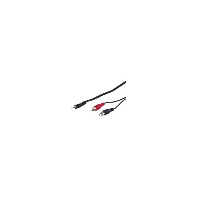 Link  cavo stereo per collegamento casse-scheda audio 1 connettore 3,5 mm. - 2 connettori cinch (rca) maschio - mt. 15