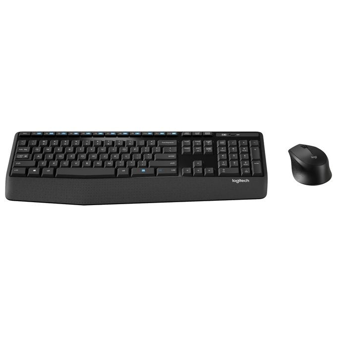 Logitech Wireless Combo MK345 Set Mouse e Tastiera senza Fili 2.4 GHz Francese Nero-Blu