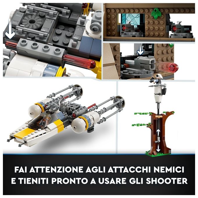 LEGO 75365 Star Wars: A New Hope Base Ribelle su Yavin 4 con 10 Minifigure, 2 Droidi, Starfighter Y-wing e Sala Comando