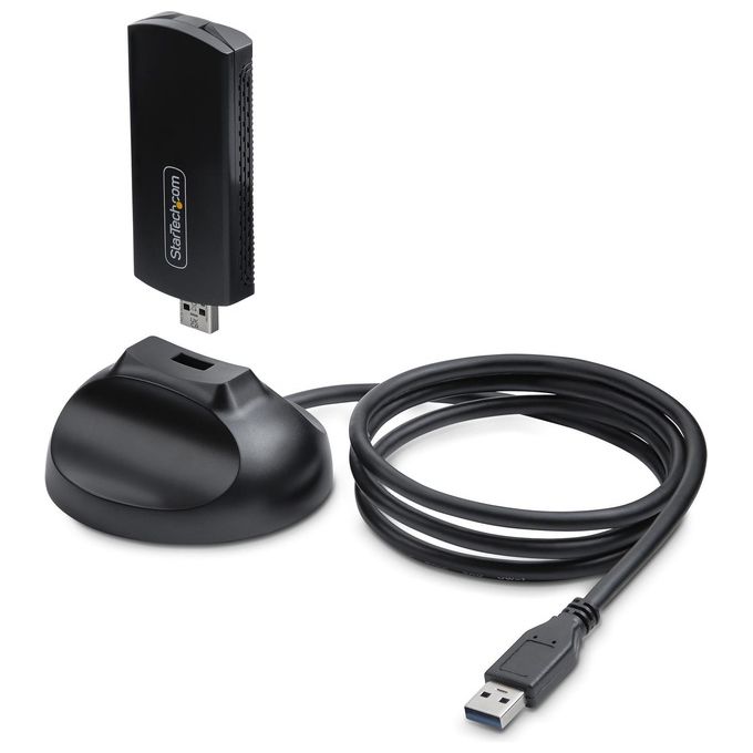 StarTech.com Chiavetta Wi-Fi 6E USB-Dongle per PC Desktop-Laptop NIC Wireless con Antenna Pieghevole