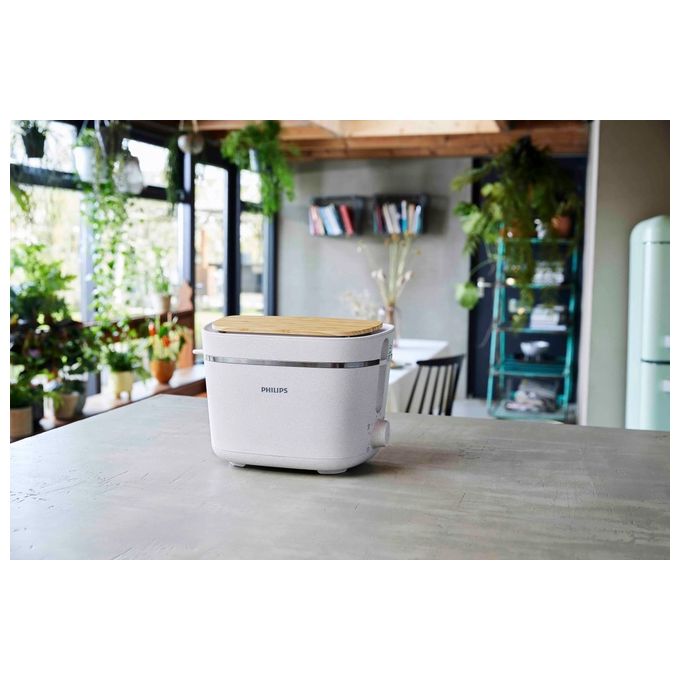 Philips HD2640-10 5000 Series Tostapane 2 Fette 830W 8 Livelli di Doratura Scaldapanini Integrato colore Bianco