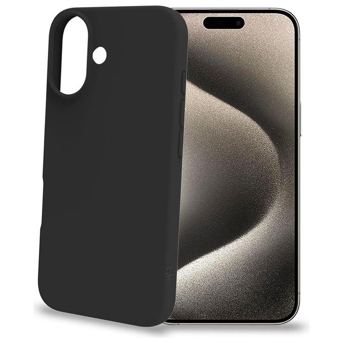 Celly Cromo Cover per iPhone 16 Nero