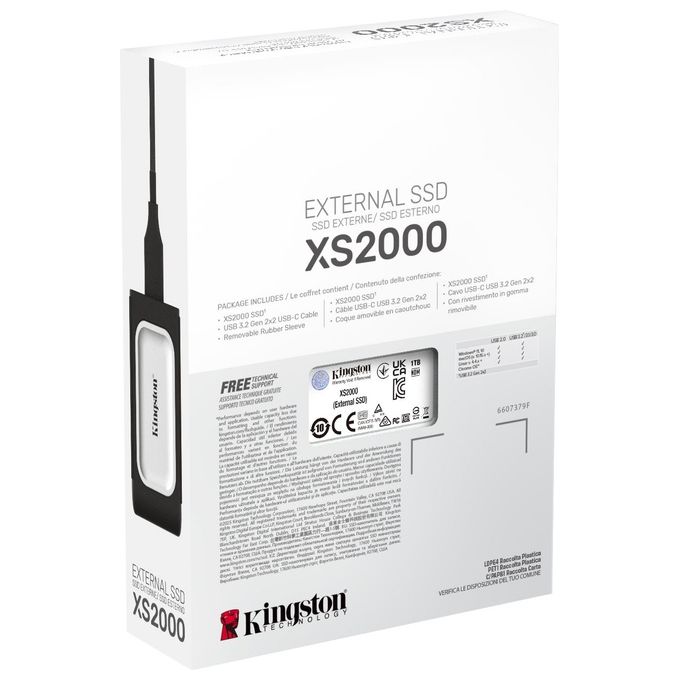Kingston Technology XS2000 Ssd Portatile 1000Gb Nero-Argento
