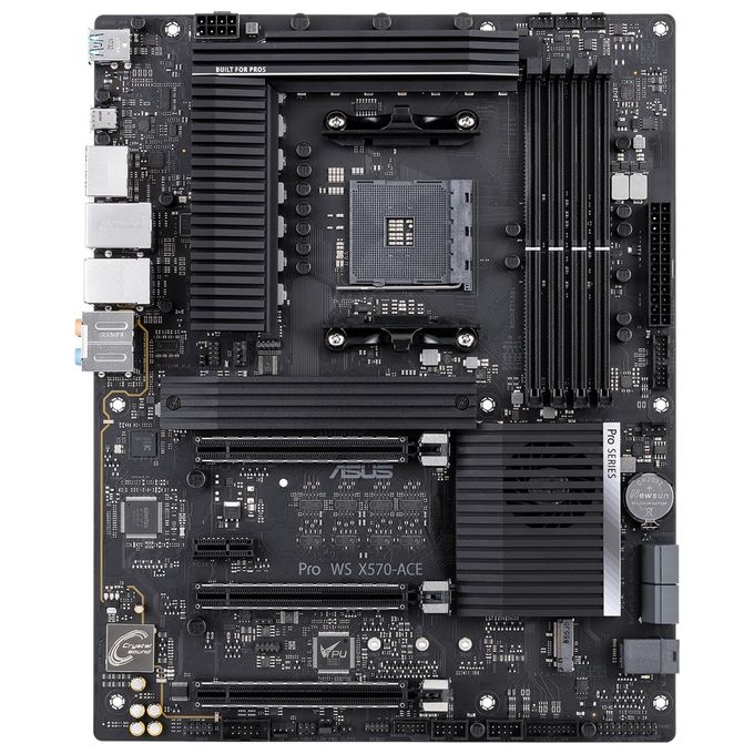 ASUS Pro WS X570-ACE Workstation scheda madre ATX AMD AM4 Ryzen 3000 14 fasi di alimentazione PCIe 4.0 M.2 DDR4 ECC U.2 Intel LAN SATA USB 3.2 Gen2 Type-A Type-C ASUS Control Center Express