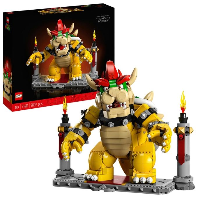 LEGO Super Mario 71411 Il Potente Bowser, Kit di Costruzioni per Adulti, Idee Regalo, Personaggio Snodabile 3D da Collezione