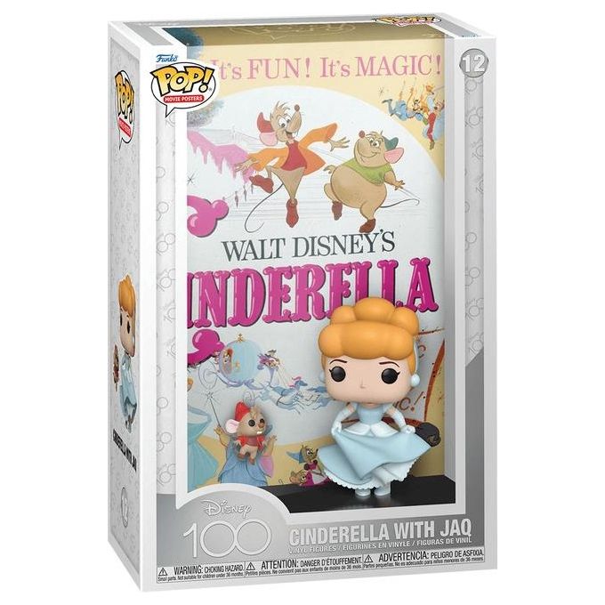 FUNKO 67498 POP! Movie Poster Personaggio da Collezione in Vinile Cenerentola e Jaq Dimensioni Confezione 28x43x8 cm colore Multicolore