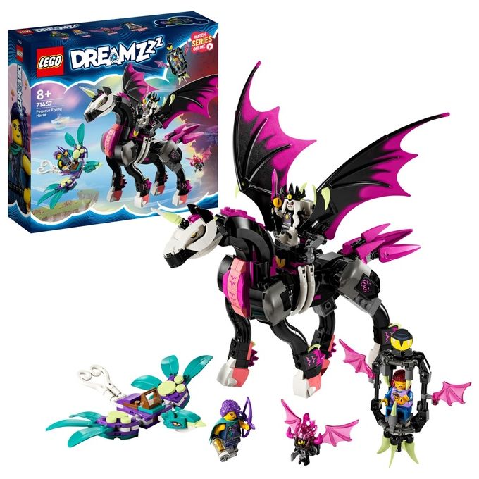 LEGO DREAMZzz 71457 Pegaso, il Cavallo Volante, Animale Giocattolo da Costruire in 2 Modi con Minifigure, Giochi per Bambini