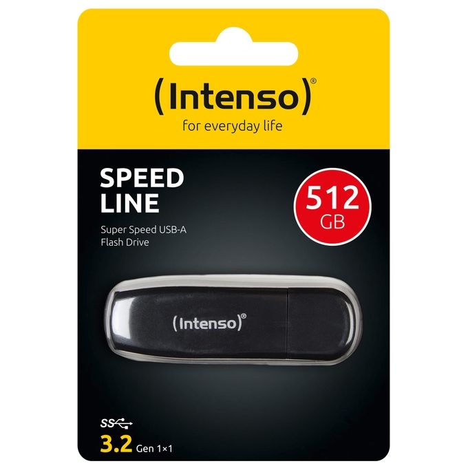 Intenso Speed Line Chiavetta USB 3.2 Gen 1x1 da 512Gb Nero