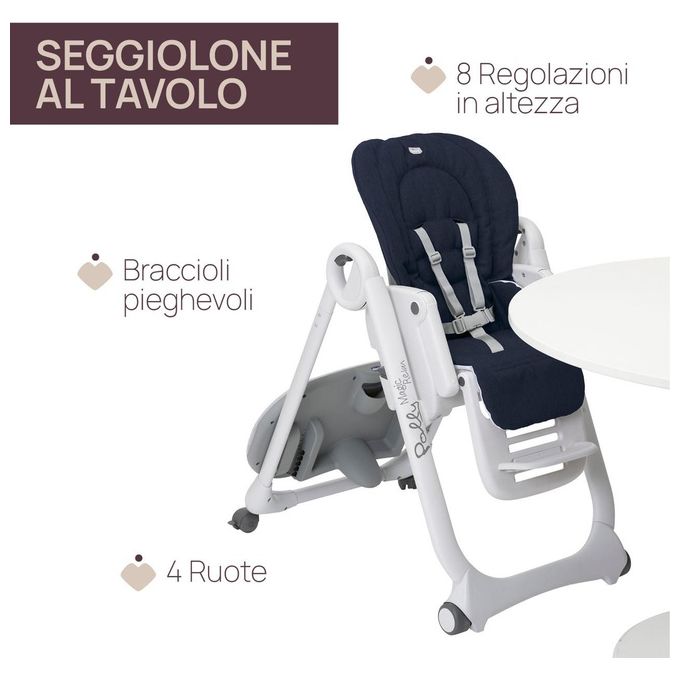 Chicco Seggiolone Polly Magic Relax Blu Passion