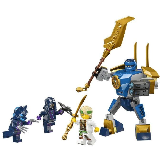 LEGO NINJAGO 71805 Pack Mech da Battaglia di Jay, Giochi per Bambini 6+, Action Figure Giocattolo da Costruire e 4 Minifigure