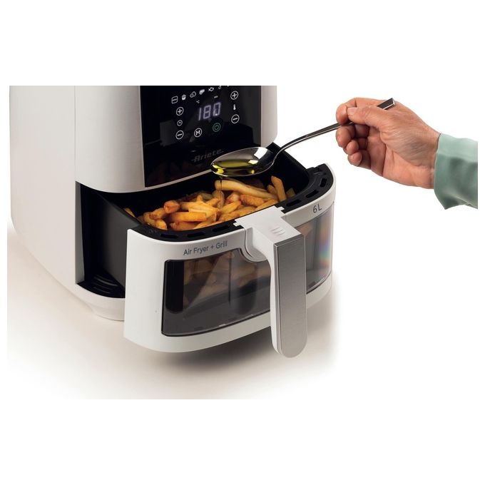 Ariete 4626 Air Fryer - Friggitrice ad aria 6 Lt 1300 W 8 programmi preimpostati display touch digitale tecnologia Hot Air Bianco