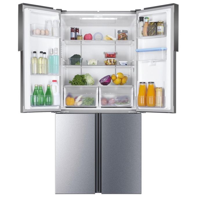 Haier RTG684WHJ Frigorifero Side by Side Capacita' 456 Litri Classe energetica F Total No Frost Compressore Inverter 180 cm Argento