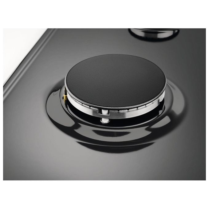 Electrolux PN640RUV Rustico Soft Piano cottura a gas 60 cm 4 fuochi bruciatore tripla corona Wok 4000 W Sicurgas colore Nero Ghisa