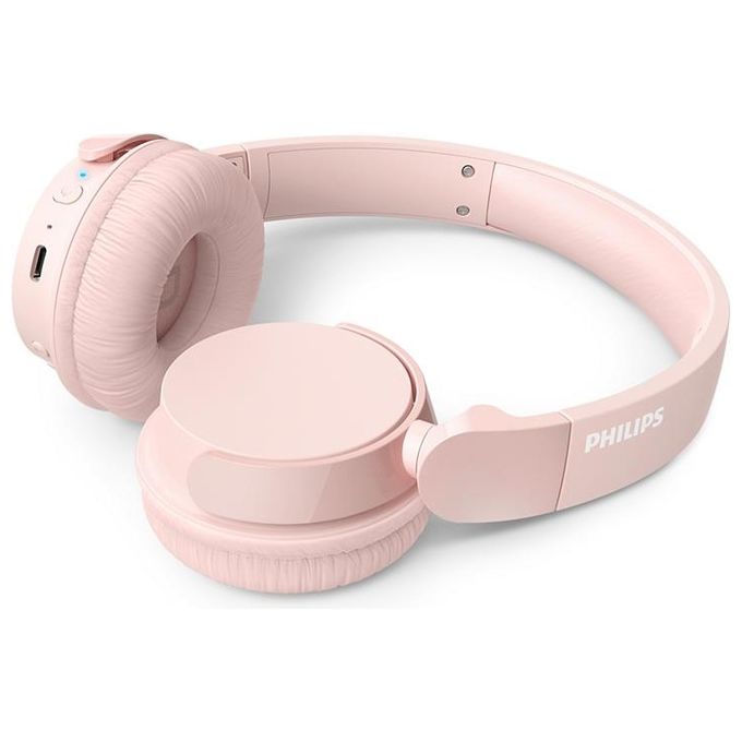 Philips TAH4209PK Cuffie On-Ear wireless bluetooth leggere con isolamento acustico passivo - 55 ore di riproduzione suono naturale chiamate chiare bassi dinamici 2 ore di carica USB-C- Rosa