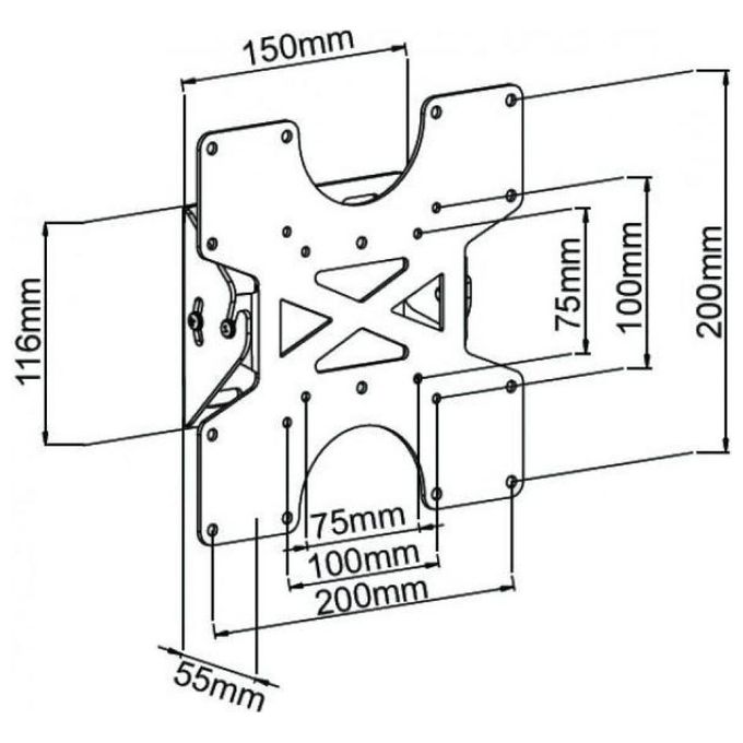 Techly Supporto a Muro per Tv Led Lcd 17'' - 37'' Inclinabile Nero