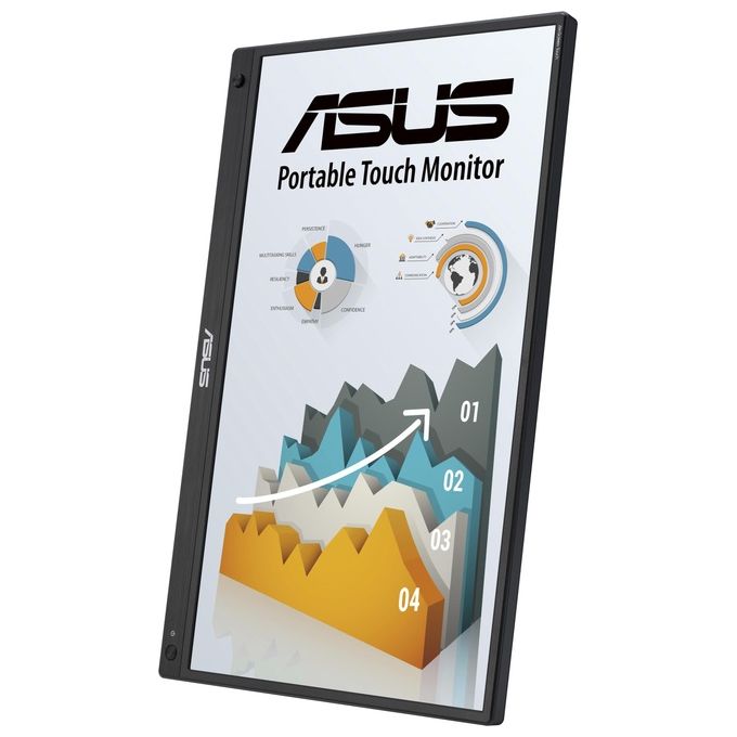 ASUS ZenScreen Touch Monitor da Gaming Portatile 15.6” 1080P FHD (MB16AHT) - Monitor da Viaggio IPS USB-C e HDMI Touch Screen a 10 Punti Cavalletto integrato Monitor Esterno per Laptop e Telefono
