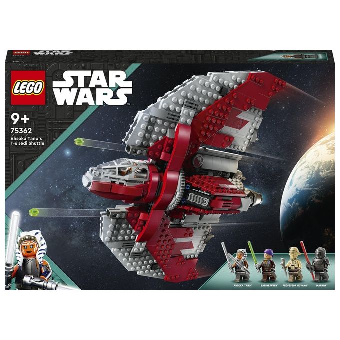 LEGO Star Wars 75362 Shuttle Jedi T-6 di Ahsoka Tano, Astronave Giocattolo con 4 Minifigure, Regalo della Serie Ahsoka