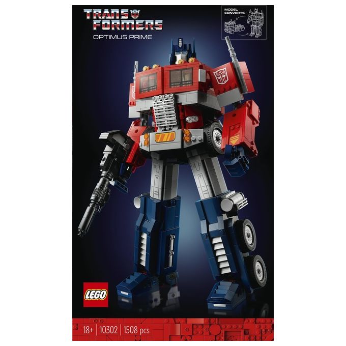 LEGO Icons Optimus Prime, Modellino da Costruire 2 in 1 del Leader dei Transformers, Set da Collezione per Adulti, 10302