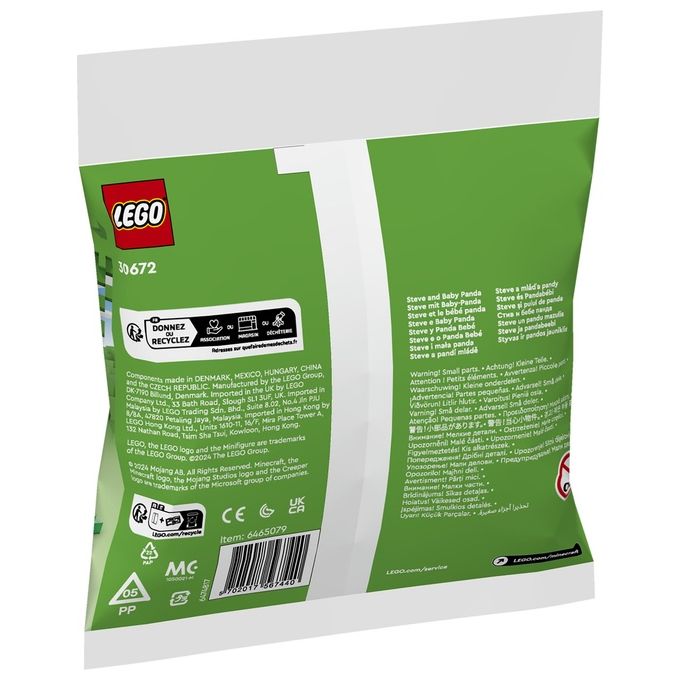 Lego Minecraft Steve e Baby Panda