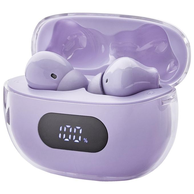 Intenso Buds Plus Cuffie TWS True Wireless T313AE con Cancellazione Attiva del Rumore ENC Bluetooth e fino a 25 Ore di Riproduzione Musicale Viola