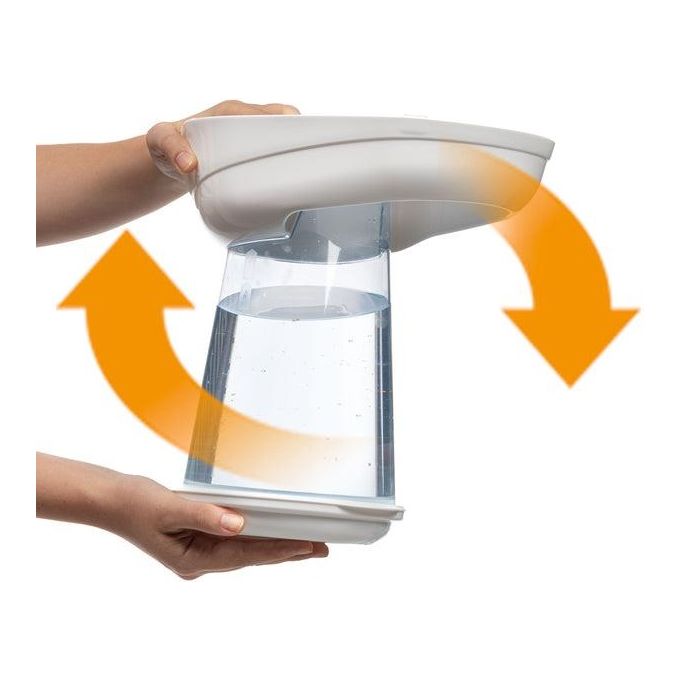 Ferplast Distributore d'acqua per cani e gatti NADIR Beverino 3 Litri per animali cani taglia piccola e media, Serbatoio trasparente con coperchio, Robusta plastica, Fondo antiscivolo, 29,2 x 20,2 x h 28,8 cm Bianco