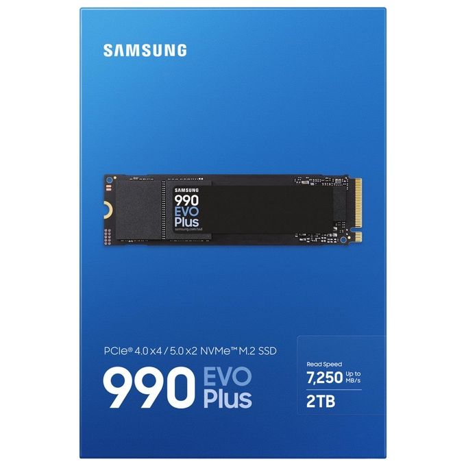 Samsung MZ-V9S2T0BW 990 EVO Plus SSD Interno da 2Tb PCIe Gen 4.0 x4 - 5.0 x2 NVMe 2.0