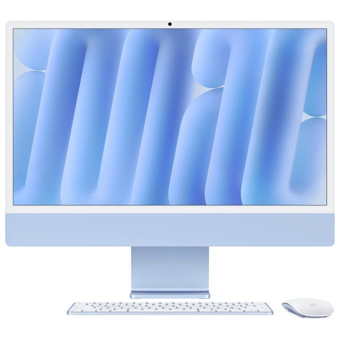 APPLE iMac da 24'' con display Retina 4.5K chip Apple M4 con CPU a 8 core e GPU a 8 core 16GB SSD da 256GB - Blu
