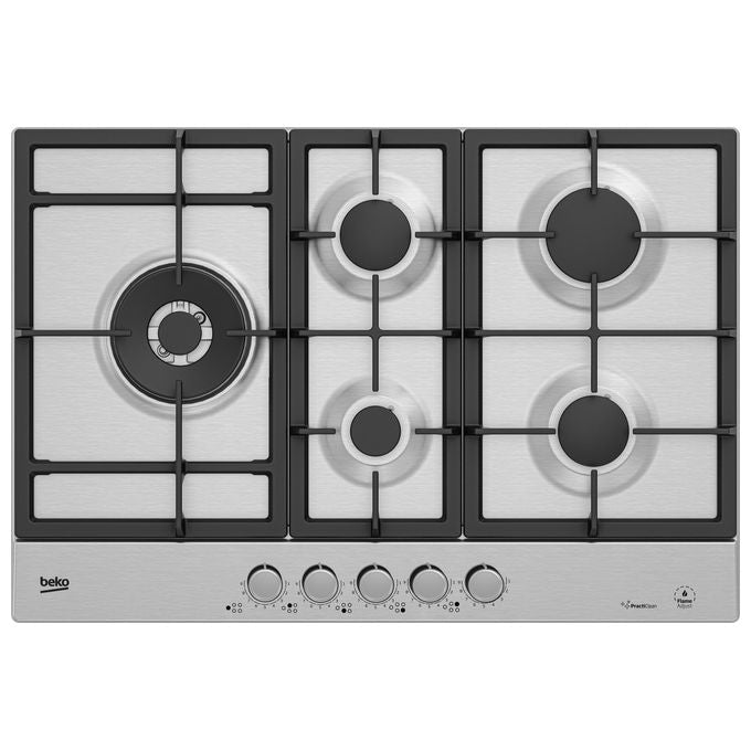 BEKO HIAL75226SXE Piano Cottura a Gas 5 Fuochi 75 Cm colore Inox