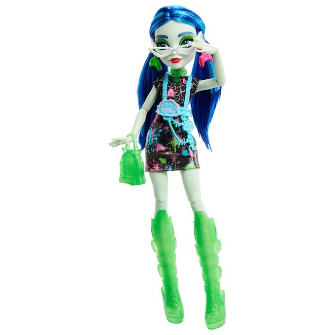 Mattel Bambola Monster High Cleo Ghoulia Yelps Segreti da Brivido Neon Frights