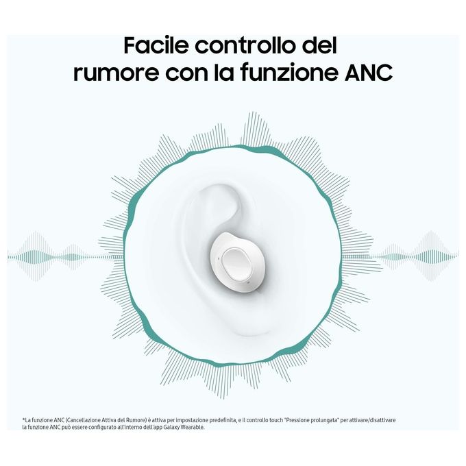 [ComeNuovo] Samsung Galaxy Buds FE Bluetooth True Wireless Cancellazione Attiva dei Rumori Fit Ergonomico Bianco