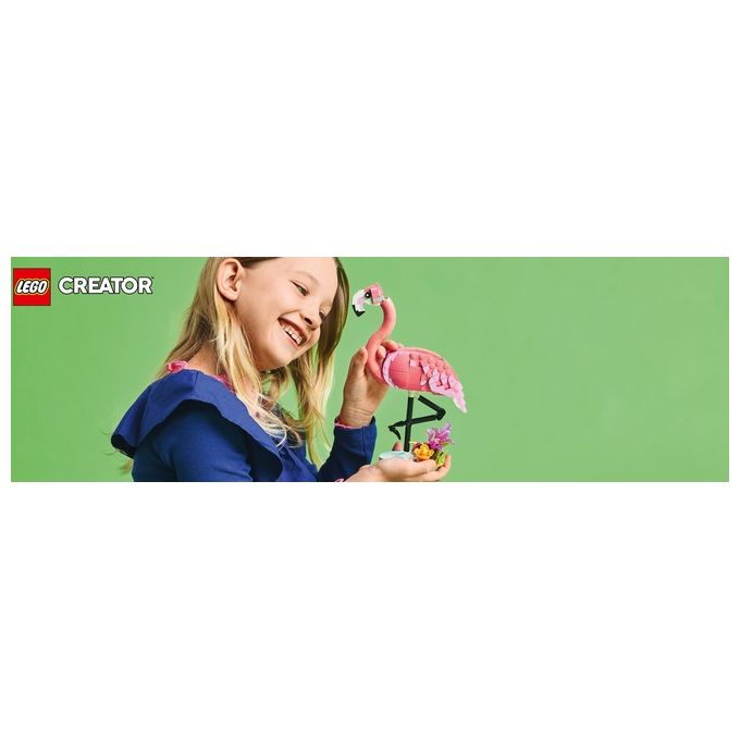 LEGO Creator 3 in 1 Animali Selvatici: Fenicottero Rosa Giocattolo - Si Trasforma in Uccello Cacatua o in Axolotl - Animali da Costruire per Bambini e Bambine da 8 Anni - Regalo di Compleanno 31170