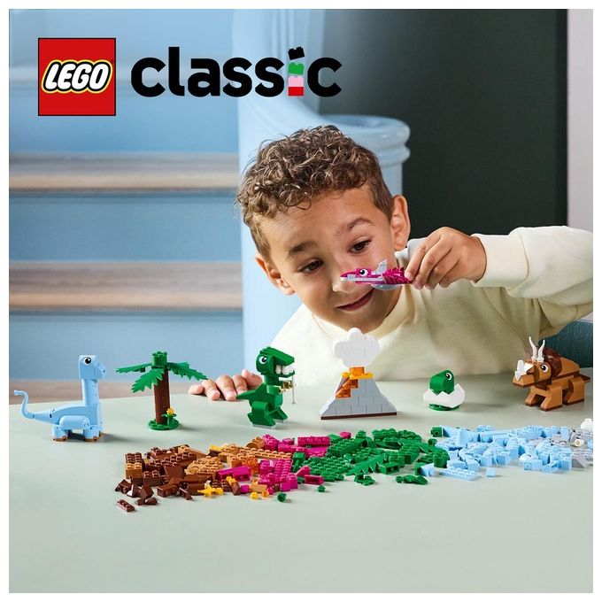 LEGO 11041 Dinosauri Creativi Set di Costruzioni con 450 Pezzi per Bambini 5+ Anni con T. rex Triceratopo Pterosauro Brontosauro e Cucciolo nell'uovo colore Multicolore