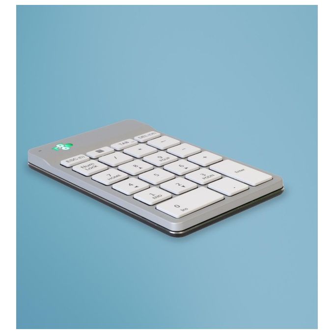 R-Go Tools RGOCONMWLWH Tastierino Numerico Computer Portatile Bluetooth Bianco