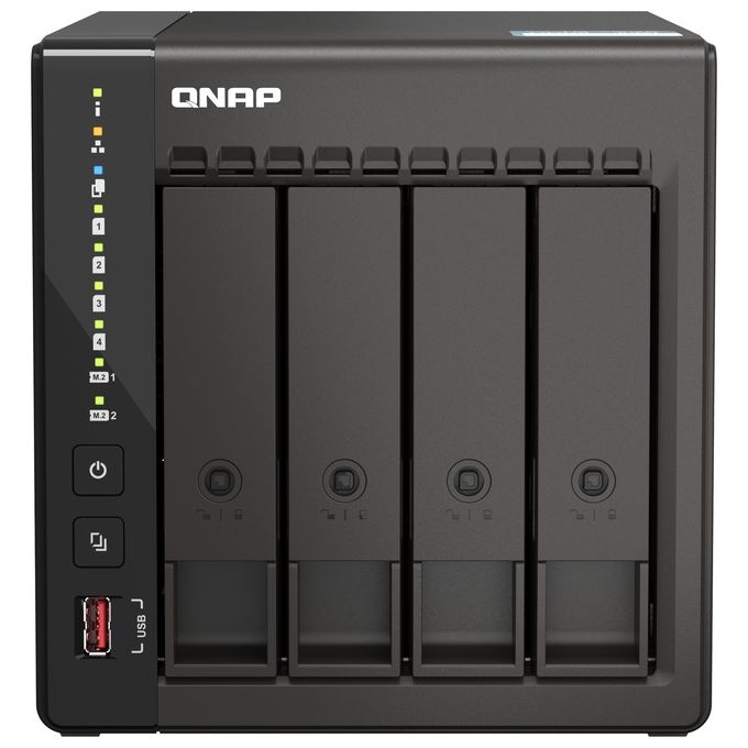 QNAP TS-453E Nas Tower Collegamento Ethernet Lan Nero J6412