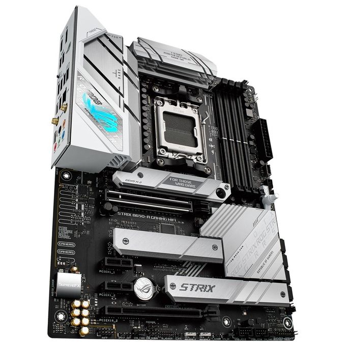 ASUS ROG STRIX B650-A GAMING WIFI Scheda Madre Gaming ATX, AMD B650, AM5, DDR5, 4xPCI 4.0, WiFi 6E (802.11ax), Intel 2.5Gb Ethernet, ROG SupremeFX 7.1, 3xM.2, 4xSATA 6GB-s, Aura Sync RGB, Nero