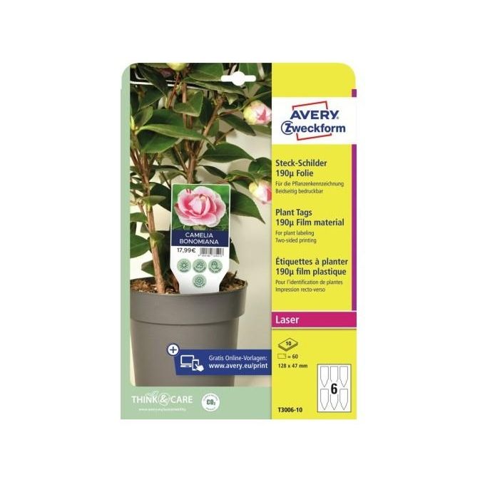 Avery Confezione 60 Cartellini per Piante 128x47mm