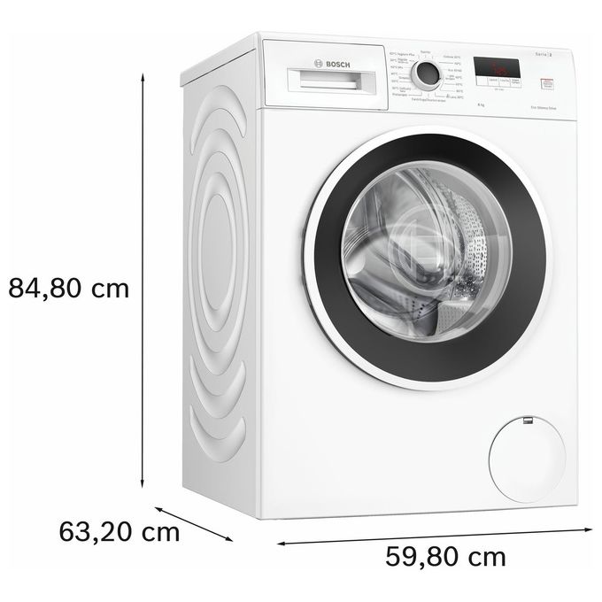 Bosch WGE03200IT Serie 2 Lavatrice Carica Frontale 8 Kg 1200 rpm Classe A EcoSilence Drive ActiveWater Plus (85x60x59 cm) colore Bianco