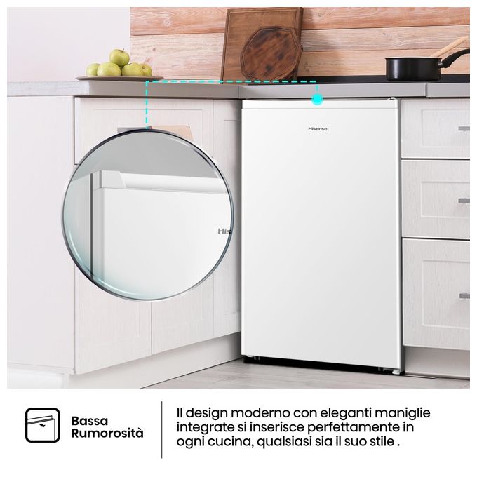 Hisense FV78D4AWE Congelatore Verticale Statico Classe E Capacita' Lorda 65 Litri Colore Bianco