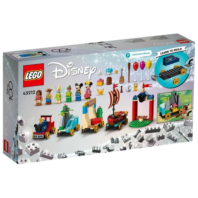LEGO Disney 43212 Treno delle Celebrazioni Disney 100° Anniversario con Carri Giocattolo e Figure di Topolino e Minnie
