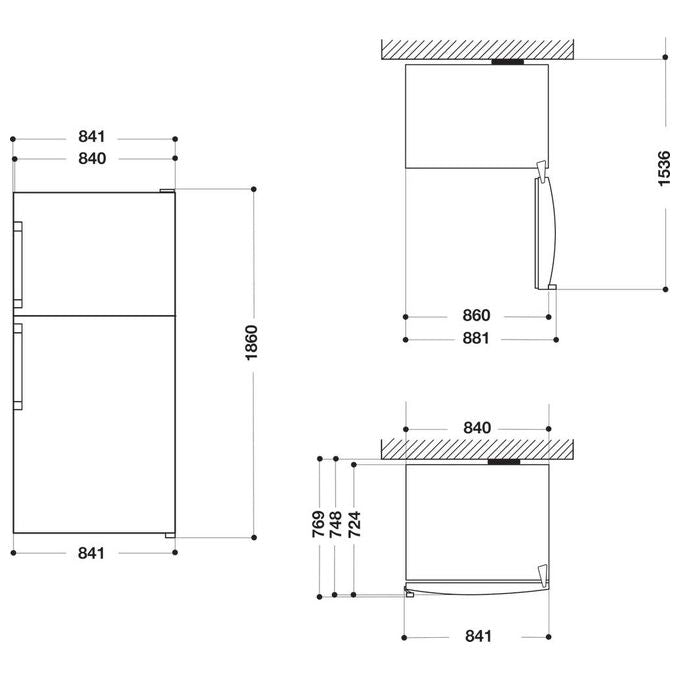 Whirlpool W84TE 72 X 2 Frigorifero Doppia porta Capacita' 587 Litri Classe Energetica E No Frost 186 cm Acciaio Inox