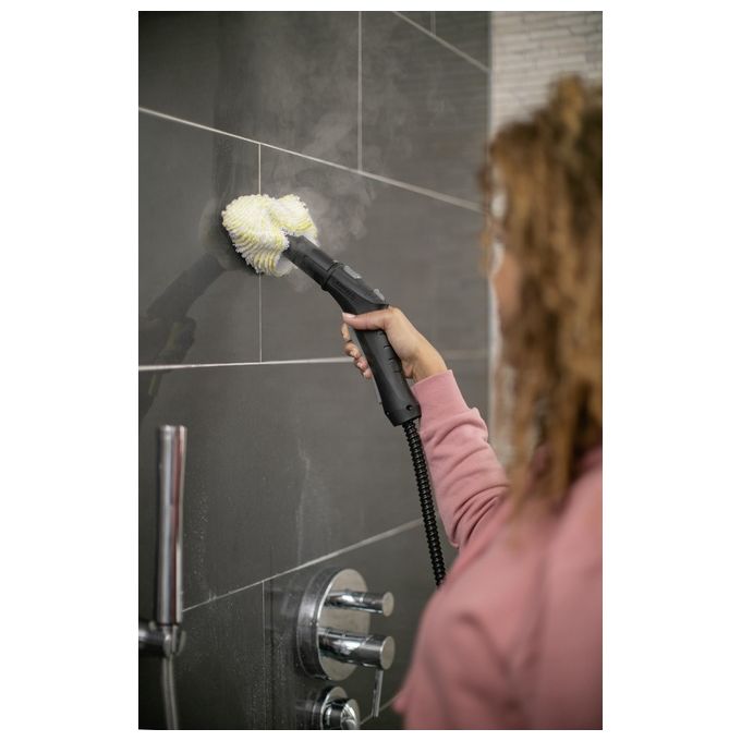 Kärcher SC 2 EasyFix Pulitore a Vapore 1500 W Serbatoio 1 litro Bocchetta pavimenti e panno EasyFix Bocchetta Manuale e Panno Spazzola Tonda Bianco