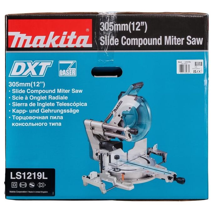 Makita Ls1219L Troncatrice Radiale da 305 mm con Tecnologia DXT per Tagli Precisi e Potente Motore da 1800 Watt