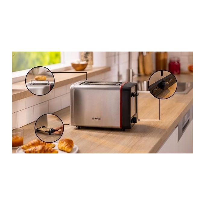 Bosch TAT6M420 Tostapane 2 Fette 970W Acciaio Inox