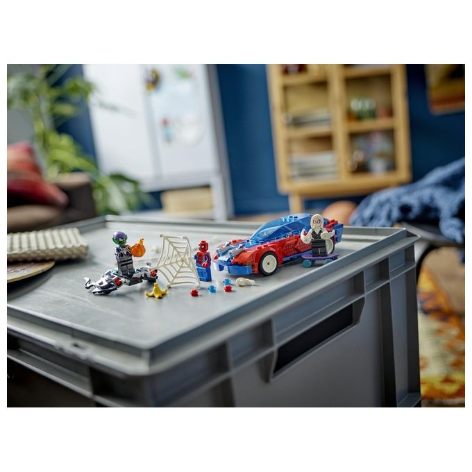LEGO Marvel 76279 Auto da Corsa di Spider-Man e Venom Goblin, Gioco per Bambini di 7+ Anni, Veicoli Giocattolo dei Supereroi