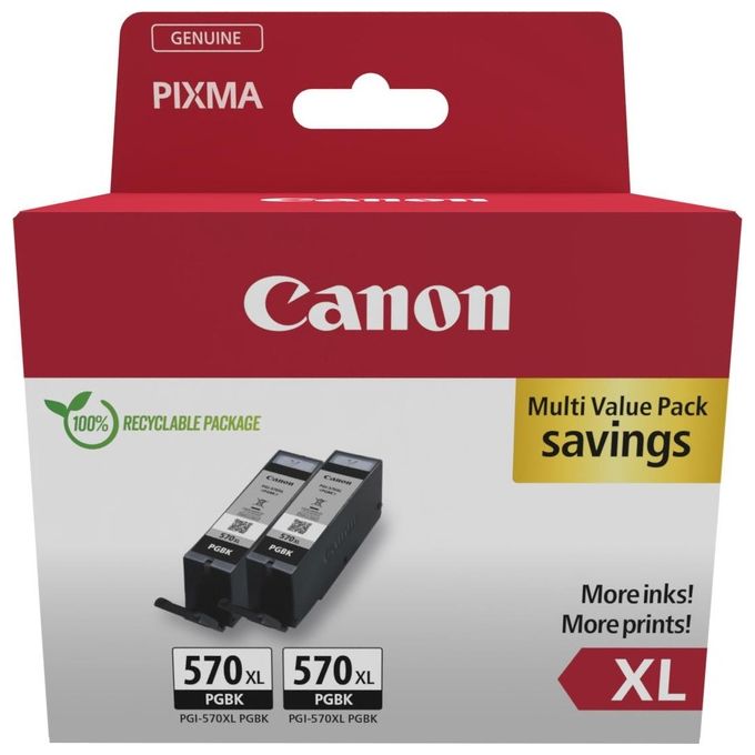 Canon 0318C010 Cartuccia d'Inchiostro 2 Pezzo Originale Resa Elevata XL Nero