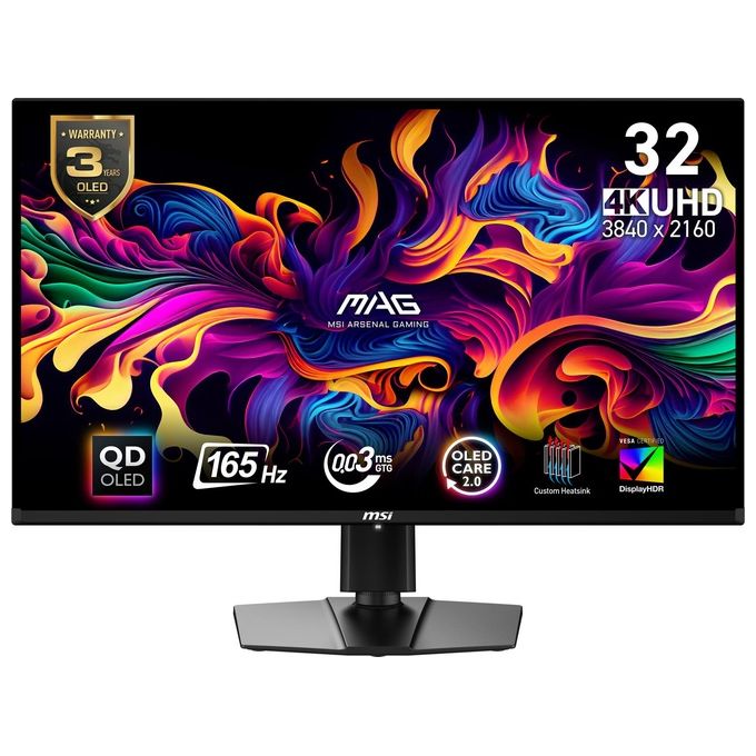 MSI MAG 321UP QD-OLED Monitor Gaming 32'' 3840x2160 (UHD) Frequenza 165 Hz Tempo Risposta 003 ms