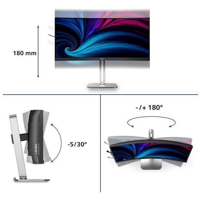 Philips 5000 series 34B2U5600C-00 Monitor PC 34'' 3440x1440 Pixel Dual QHD LCD Grigio