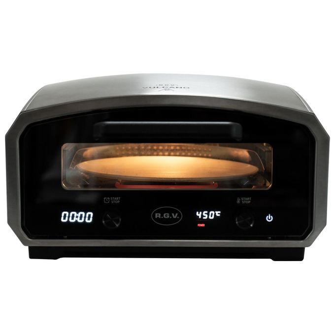 RGV Vulcano Forno Elettrico per Pizza Piatto Girevole Apertura a Slitta Temperatura 450°C Pizza Pronta in 2 Minuti