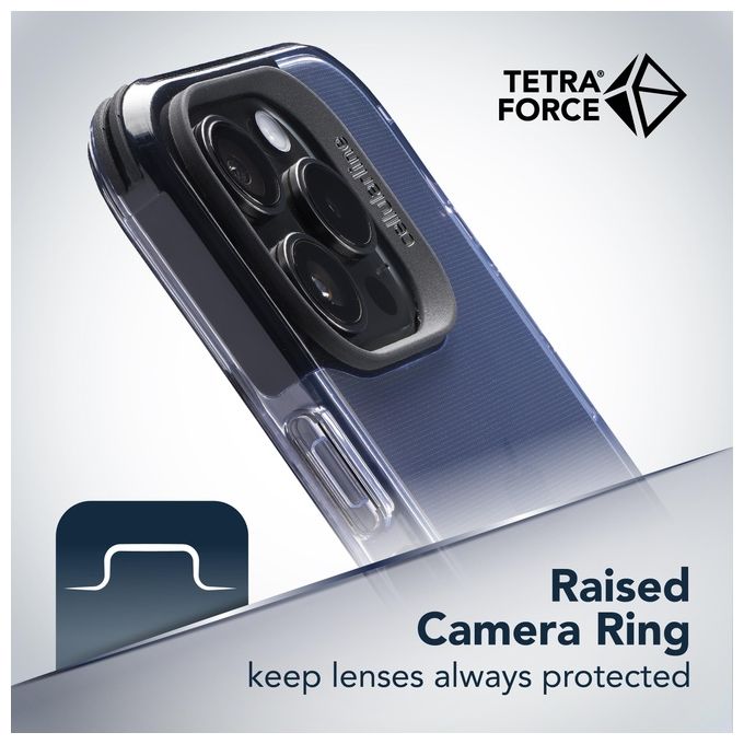 Cellular Line Tetra Force Strong Guard per iPhone 14 Pro Max Custodia flessibile ultra-protettiva, anti-shock con tecnologia antibatterica Microban integrata