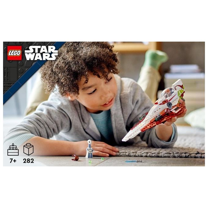 LEGO Star Wars 75333 Jedi Starfighter di Obi-Wan Kenobi, Set l'Attacco dei Cloni con Droide e Minifigure Taun We, Spada Laser